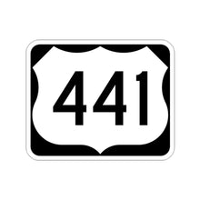 Load image into Gallery viewer, GreatSmokiesRun441.com NC441 Road Sign Kiss-Cut Stickers