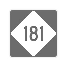 Load image into Gallery viewer, PineolaPython181.com NC 181 Road Sign Kiss-Cut Stickers