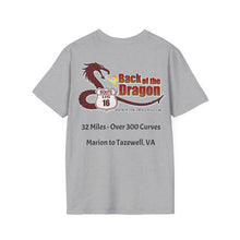 Load image into Gallery viewer, BackoftheDragon16 VA.com - Motorcycle Travel Network Ride T-Shirt