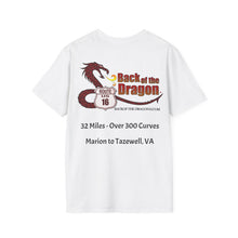 Load image into Gallery viewer, BackoftheDragon16 VA.com - Motorcycle Travel Network Ride T-Shirt