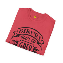 Load image into Gallery viewer, Bikers Don't Go Grey We Turn Chrome- Motorcycle Ride T-Shirt