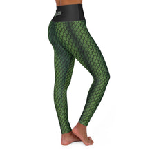 Load image into Gallery viewer, Green Snakeskin TheSnake421.com Women's High Waisted Yoga Leggings (AOP)